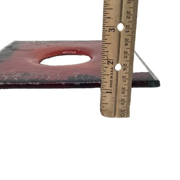 Charlton Glassworks Copper Fused Art Glass Ikebana Signed Flower Vase 2003 VTG - Picture 7 of 7